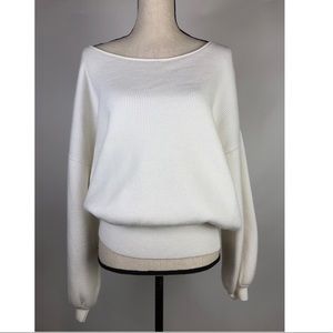 Free People Rib Knit White Soft Pullover Sweater